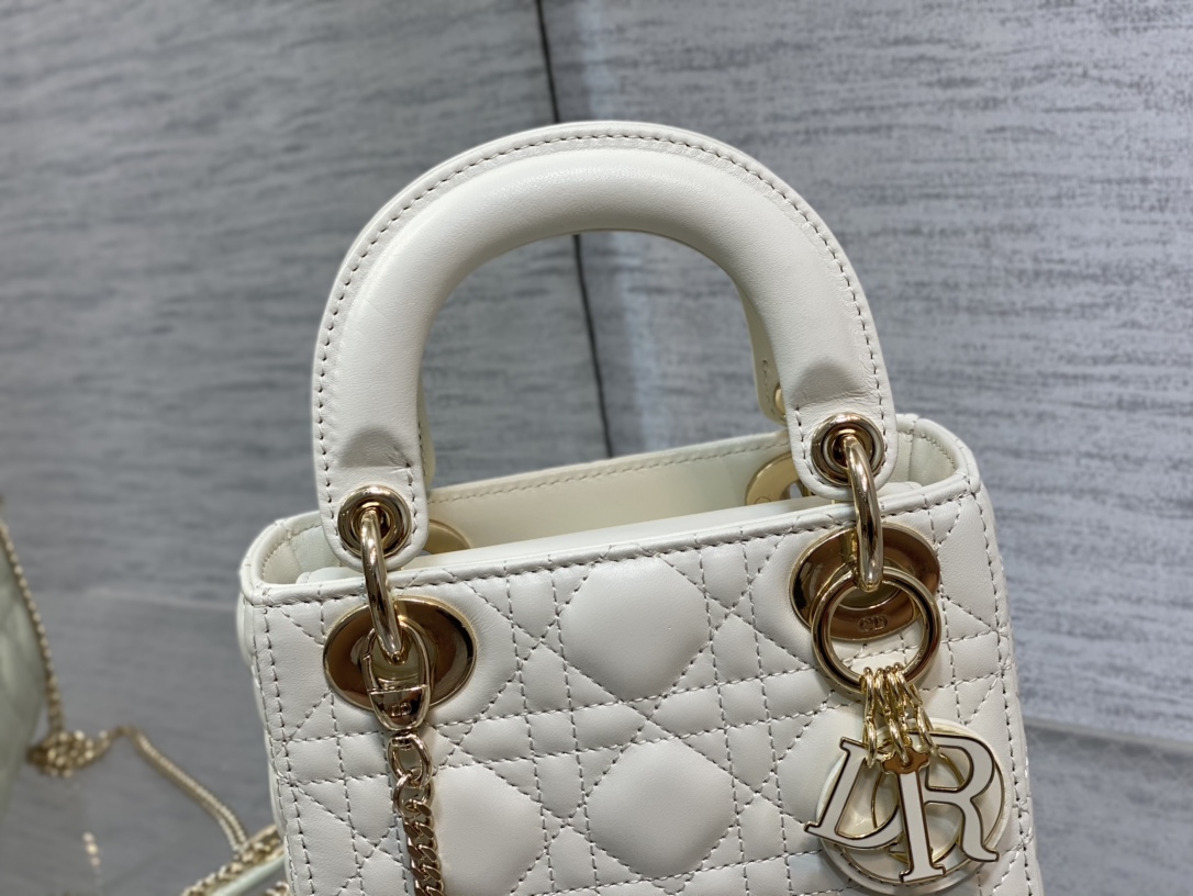 Mini Lady Dior Bag Latte Cannage Lambskin